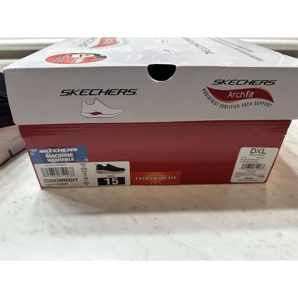 Skechers Arch Fit Banlin Slip-On Sneakers Navy Men's 15 Extra Wide New - Picture 2 of 6